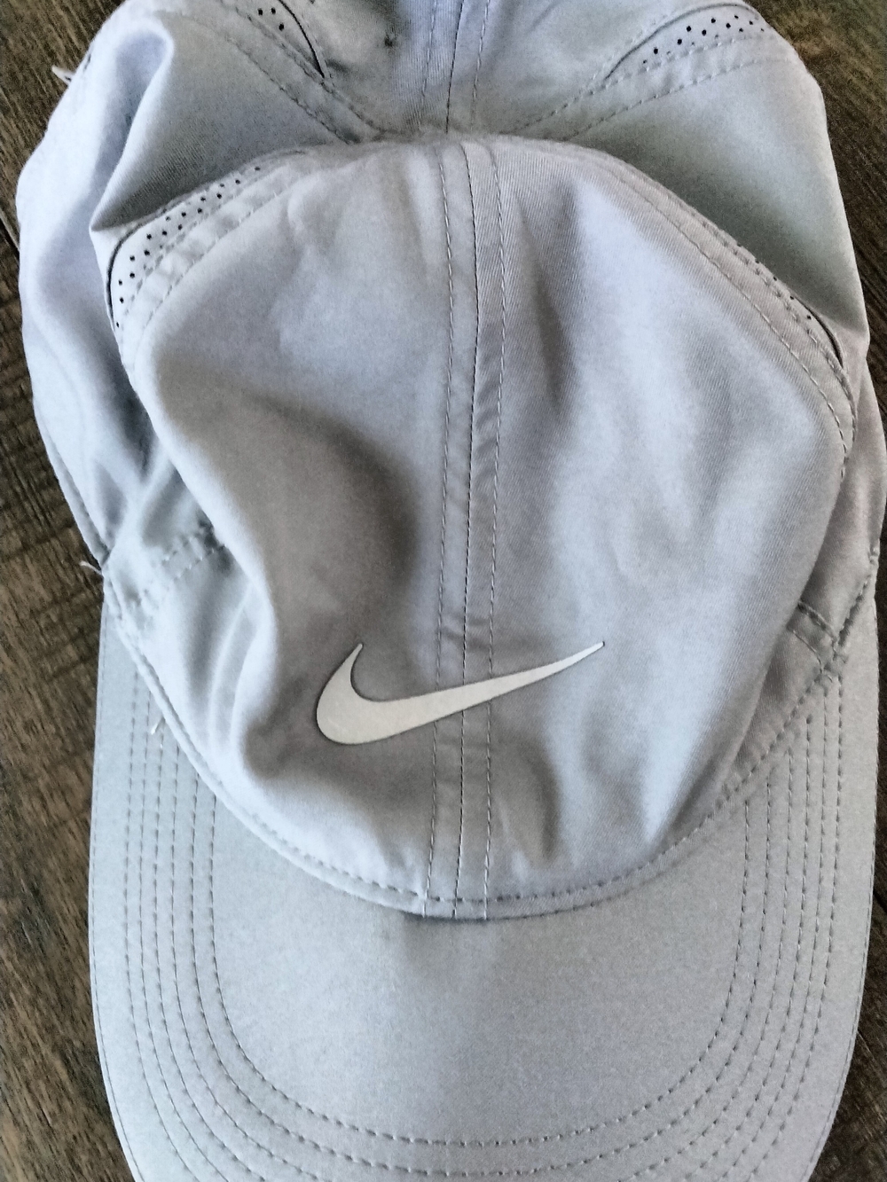 Nike Light Gray Athletic Cap with White Swoosh
